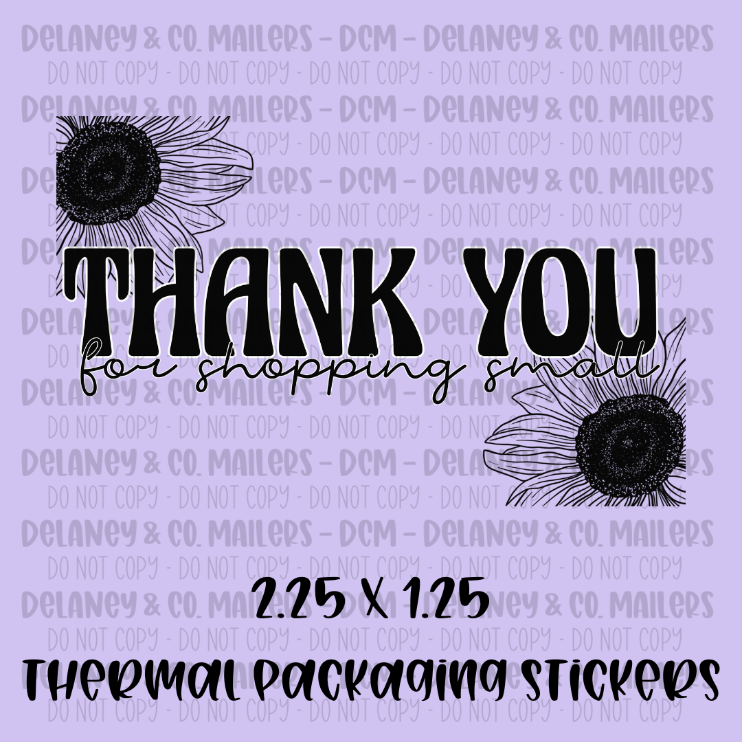 Thank You - 2.25x1.25 Thermal Pkg. Stickers